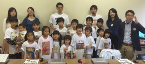 キッズがアドビイラストレータでオリジナルTシャツをデザイン、昇華転写でプリント
